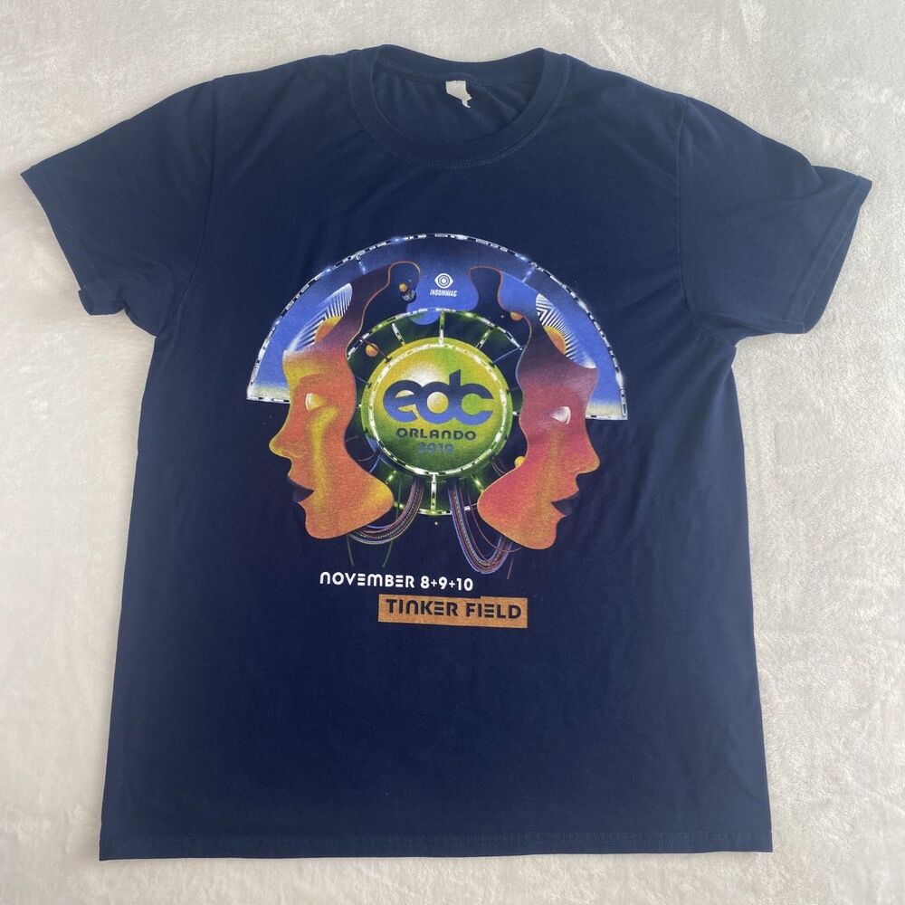 EDC Orlando 2019 Graphic Shirt Adult Medium Blue Short Sleeve Festival Concert